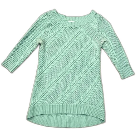 New York & Company Sweaters - New York & Company Women’s Mint Green Cable Knit 3/4 Sleeve Sweater Medium